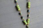 Cargar imagen en el visor de la galería, Neon Turquoise and Trade Beads and Chrysocolla Necklace Set - We Love Brass
