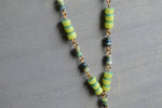 Load image into Gallery viewer, Neon Turquoise and Trade Beads and Chrysocolla Necklace Set - We Love Brass
