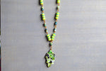 Cargar imagen en el visor de la galería, Neon Turquoise and Trade Beads and Chrysocolla Necklace Set - We Love Brass
