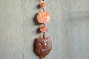 Night Owl - Fire Skies Copper Crystal Necklace - We Love Brass