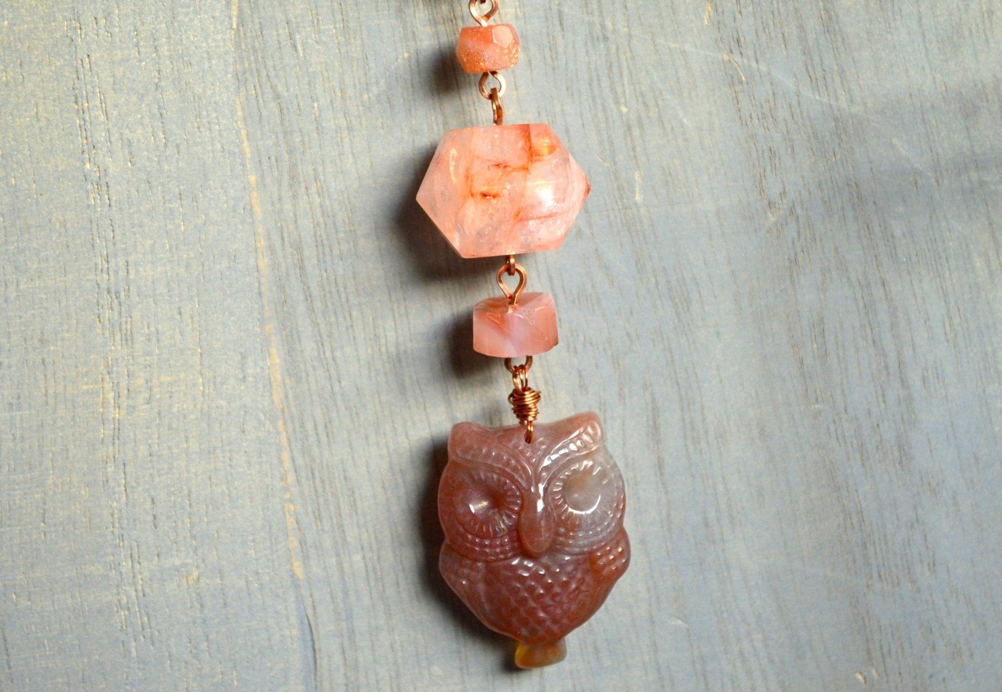 Night Owl - Fire Skies Copper Crystal Necklace - We Love Brass