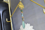Cargar imagen en el visor de la galería, Olho Verde Moss Agate Brass Earrings - We Love Brass
