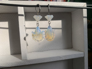 Opalite Earrings - Stainless Steel Flower Earrings - We Love Brass