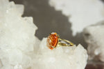 Load image into Gallery viewer, Orange Cowrie Shell Brass Ring - We Love Brass
