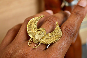 Passengers - Brass Scarab Ring - We Love Brass