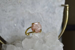 Load image into Gallery viewer, Peach Moonstone Cameo Ring - We Love Brass
