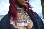 Cargar imagen en el visor de la galería, Peixe - Vintage Afghan Metalwork Beaded Choker - We Love Brass
