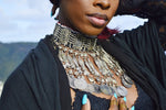 Cargar imagen en el visor de la galería, Peixe - Vintage Afghan Metalwork Beaded Choker - We Love Brass
