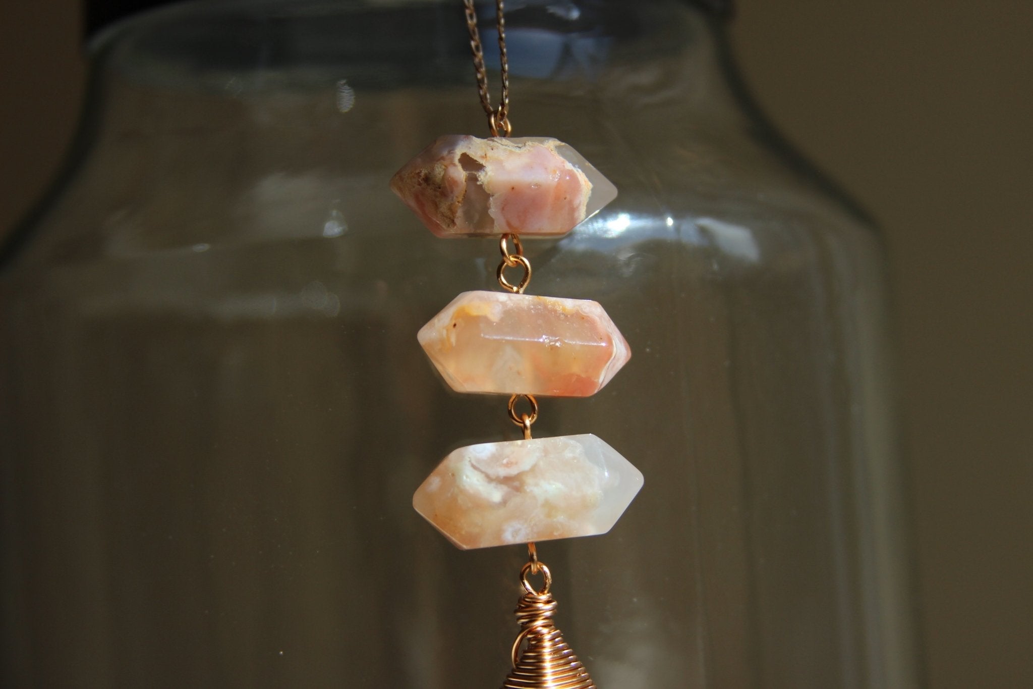 Picnic Blossom Crystal Brass Necklace - We Love Brass