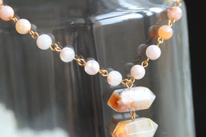 Pink Night Owl Crystal Necklace - We Love Brass