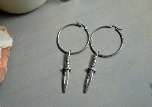 Pre-Emptive Stainless Steel Dagger Earrings - We Love Brass