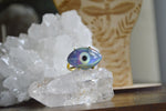 Load image into Gallery viewer, Quartz and Dark Aura Opal Evil Eye Brass Ring - We Love Brass
