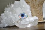 Cargar imagen en el visor de la galería, Quartz and White Aura Opal Evil Eye Brass Ring - We Love Brass
