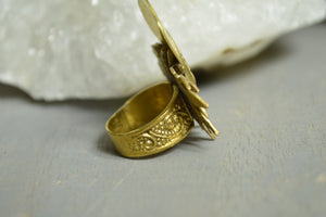 Queen of the Summer Isles - Brass Cameo Ring - We Love Brass