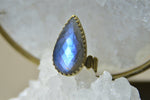 Load image into Gallery viewer, Raindrop - Blue Labradorite Brass Ring - We Love Brass
