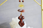 Cargar imagen en el visor de la galería, Red Eyed Goddess - Red Tiger&#39;s Eye and Botswana Agate Necklace Set - We Love Brass
