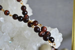 Cargar imagen en el visor de la galería, Red Eyed Goddess - Red Tiger&#39;s Eye and Botswana Agate Necklace Set - We Love Brass
