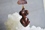 Cargar imagen en el visor de la galería, Red Eyed Goddess - Red Tiger&#39;s Eye and Botswana Agate Necklace Set - We Love Brass
