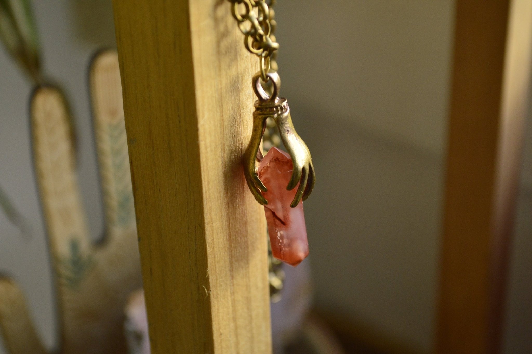 Reiki Hands - Agate Crystal Choker - We Love Brass