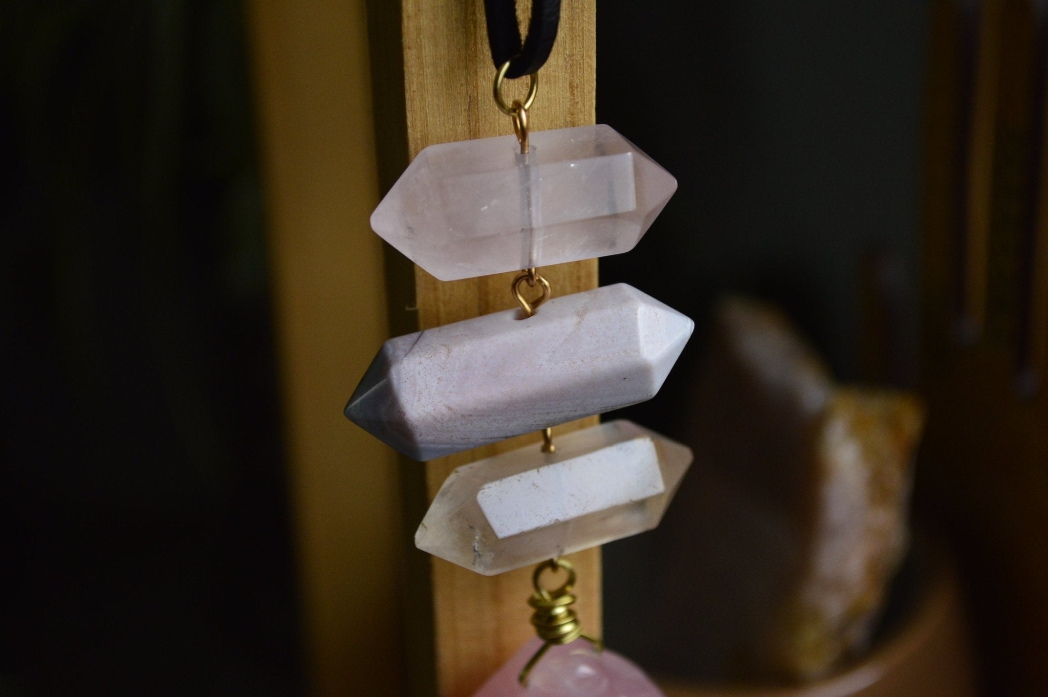Rose Quartz Divine Feminine Crystal Necklace - We Love Brass