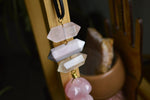 Load image into Gallery viewer, Rose Quartz Divine Feminine Crystal Necklace - We Love Brass
