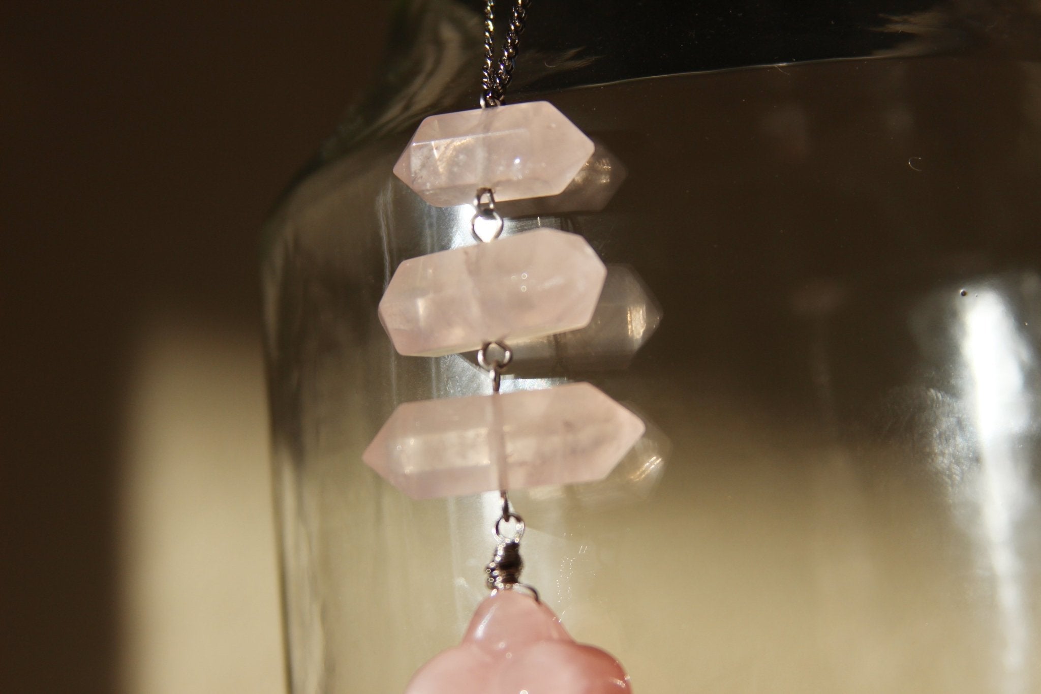 Rose Quartz Divine Feminine Stainless Steel Necklace - We Love Brass