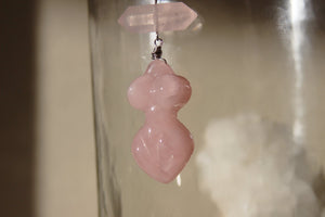Rose Quartz Divine Feminine Stainless Steel Necklace - We Love Brass