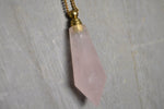 Load image into Gallery viewer, Rose Quartz Pendulum Bottle Necklace Set - We Love Brass
