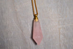 Load image into Gallery viewer, Rose Quartz Pendulum Bottle Necklace Set - We Love Brass
