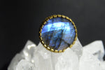 Cargar imagen en el visor de la galería, Round Faceted Labradorite Ring - We Love Brass
