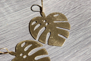 Rustic Brass Palm Leaf Earrings - We Love Brass