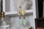 Cargar imagen en el visor de la galería, Seafoam - Chrysocolla Brass Earrings - We Love Brass
