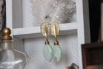 Load image into Gallery viewer, Seafoam - Chrysocolla Brass Earrings - We Love Brass
