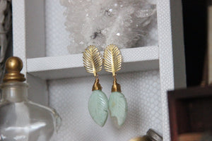 Seafoam - Chrysocolla Brass Earrings - We Love Brass