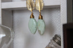 Load image into Gallery viewer, Seafoam - Chrysocolla Brass Earrings - We Love Brass
