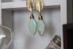 Cargar imagen en el visor de la galería, Seafoam - Chrysocolla Brass Earrings - We Love Brass
