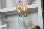 Cargar imagen en el visor de la galería, Seafoam - Chrysocolla Brass Earrings - We Love Brass
