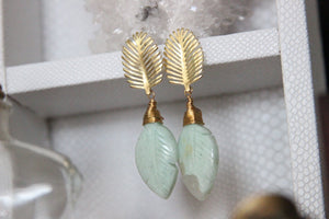 Seafoam - Chrysocolla Brass Earrings - We Love Brass