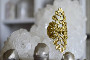 Sentimental Blue - Vine and Flor Brass Ring - We Love Brass