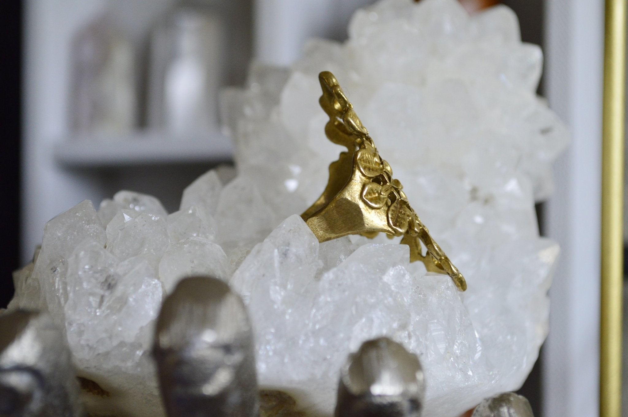 Sentimental Blue - Vine and Flor Brass Ring - We Love Brass