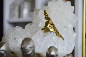Sentimental Blue - Vine and Flor Brass Ring - We Love Brass
