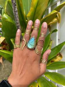 Shimmery Ocean Blue Labradorite Ring - We Love Brass