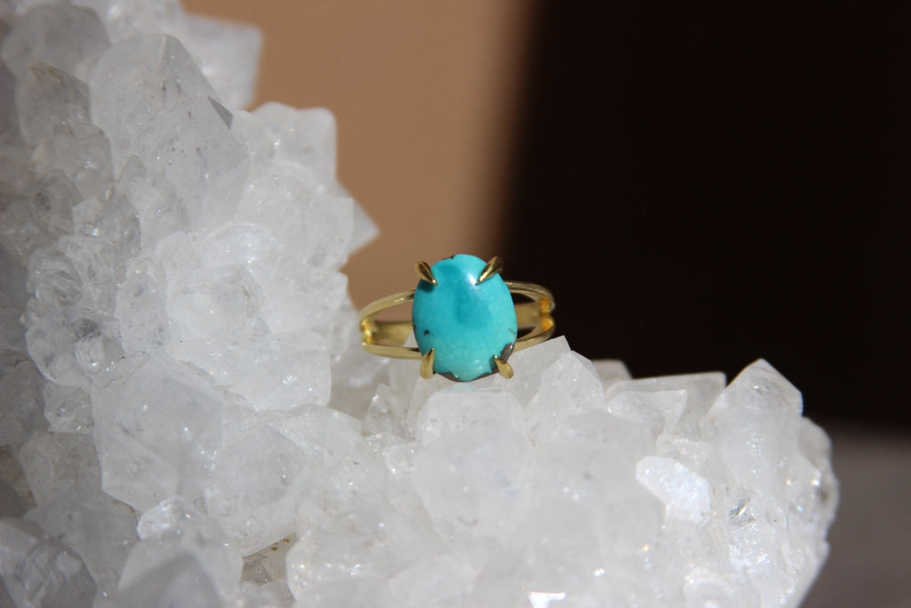Sierra Nevada Turquoise Brass Ring - We Love Brass