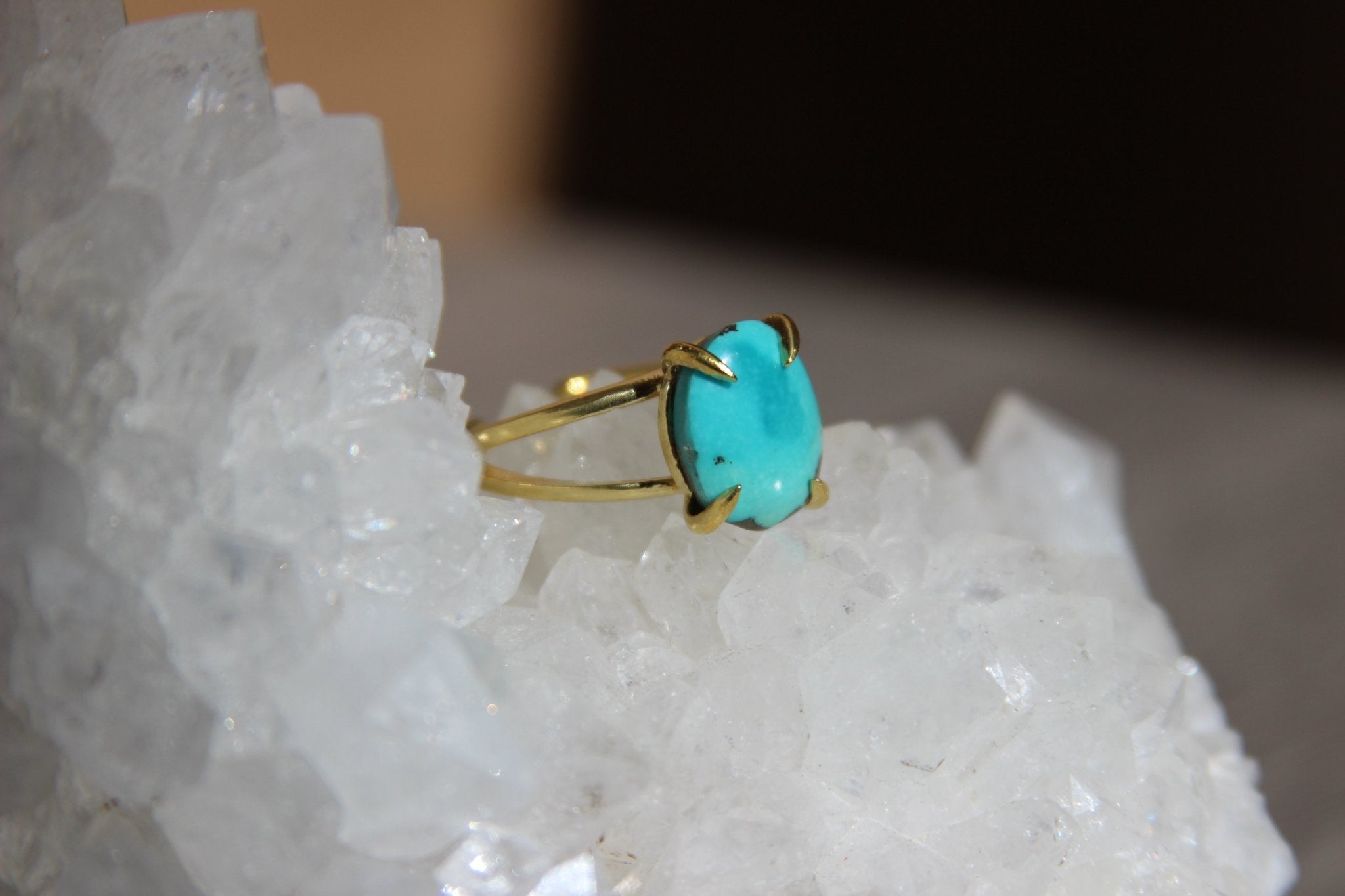 Sierra Nevada Turquoise Brass Ring - We Love Brass