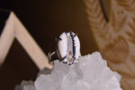 Load image into Gallery viewer, Silver Cowrie Shell Ring - We Love Brass

