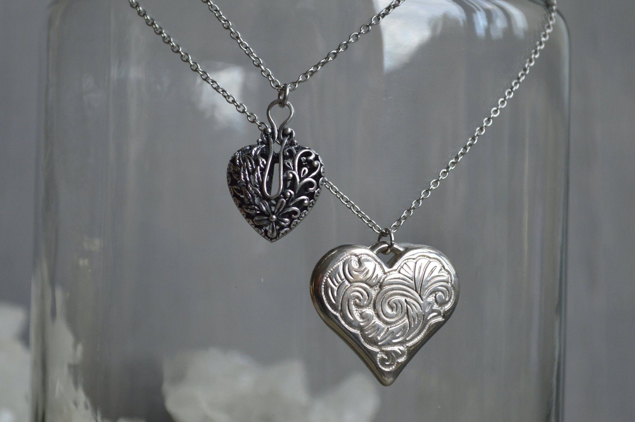 Silver Hearts Necklaces - We Love Brass