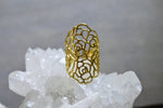 Load image into Gallery viewer, Skeletal Rose Floral Ring - We Love Brass
