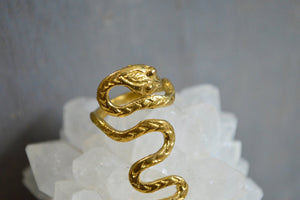Slither Brass Serpent Ring - We Love Brass