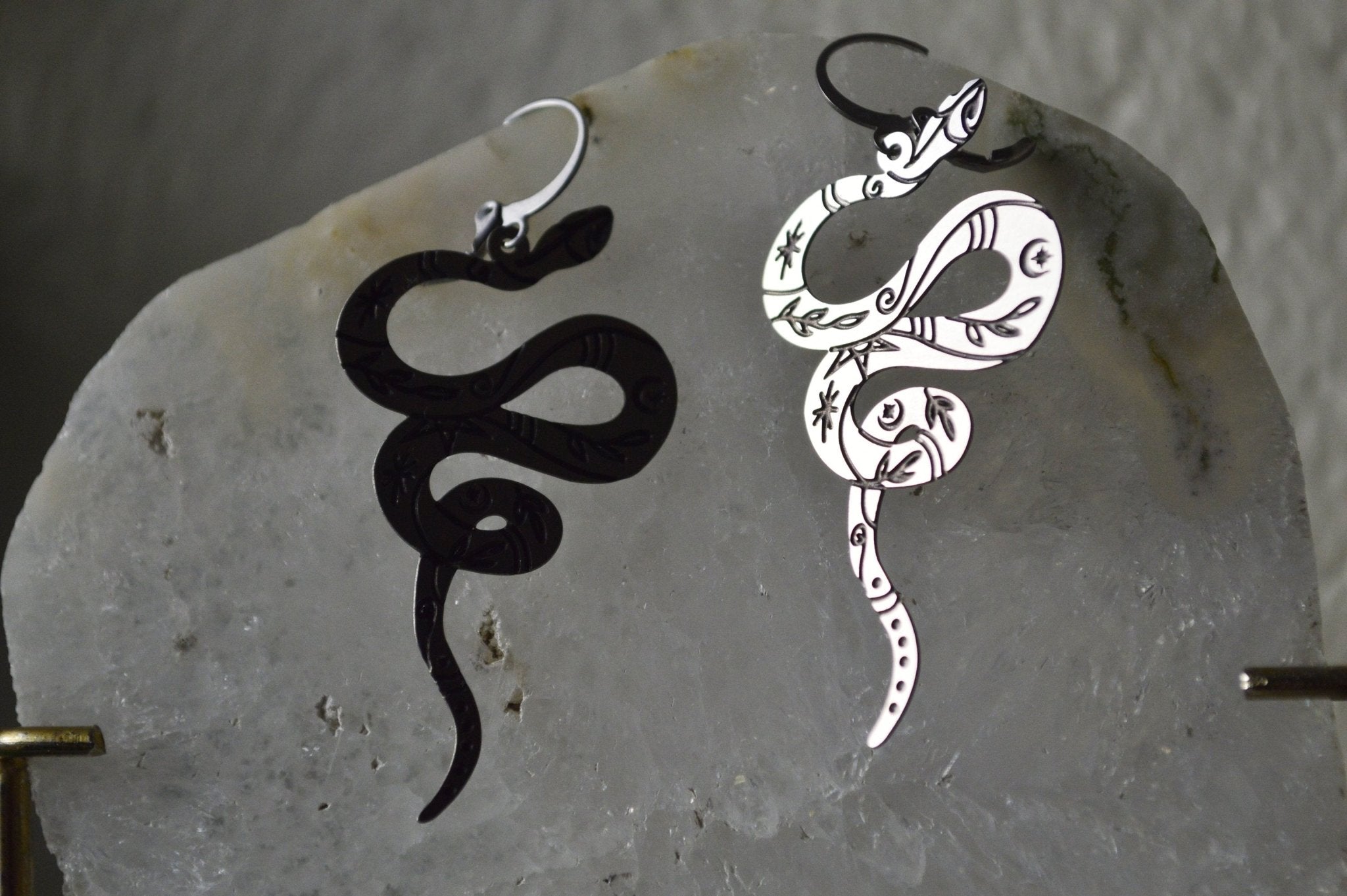 Slither Stainless Steel Earrings - We Love Brass