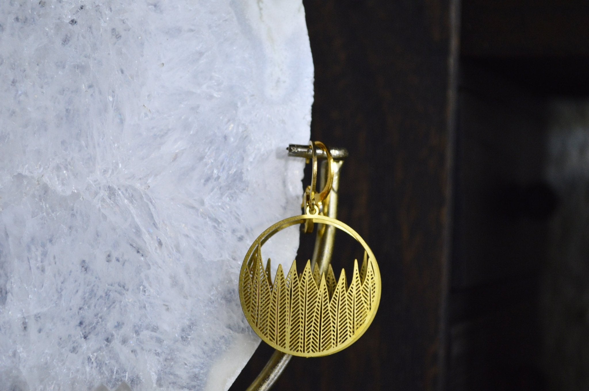 Snake Plants - Brass Earrings - We Love Brass
